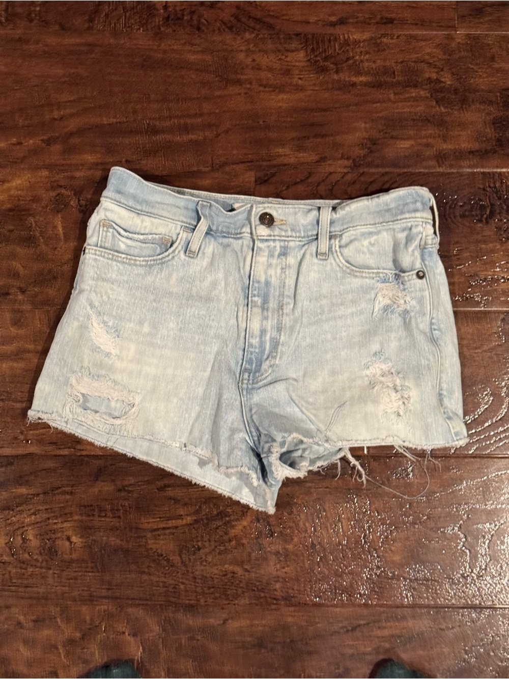 Abercrombie & Fitch Denim Shorts High Rise Distressing Size 6